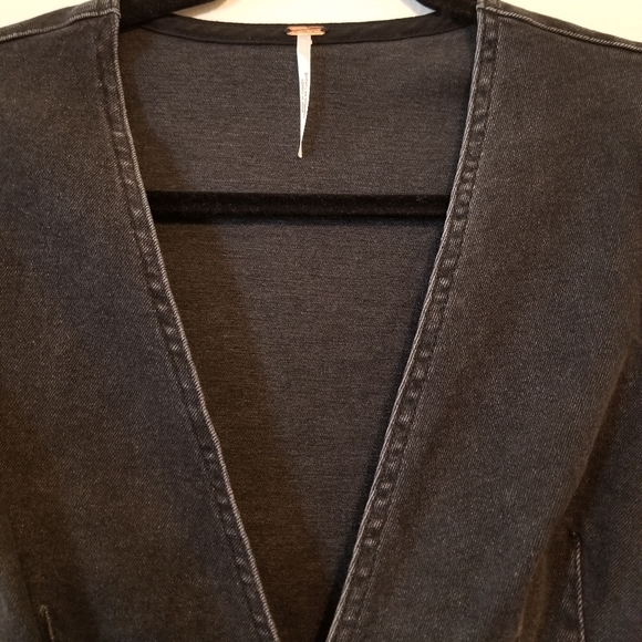 Free People Something Sweet Mini black denim dress - Picture 5 of 8